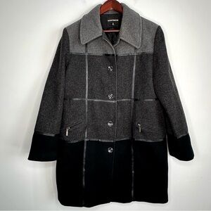 Donnybrook 100% Wool Color-block Coat Size 12